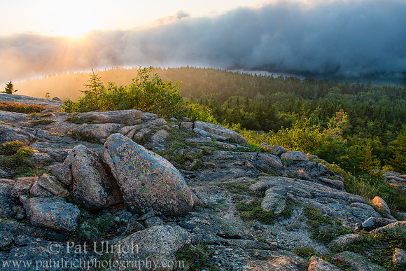 Sun slipping behind the fog